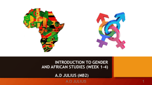 Introduction to Gender and African Studies