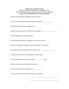 Colosseum Gladiator Quiz Worksheet