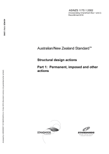 AS/NZS 1170.1:2002 Structural Design Actions Part 1