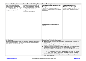 CBT Worksheet: ABC Model & Defusion Exercises