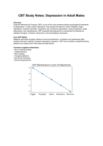 CBT Study Notes: Depression in Adult Males