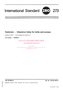 ISO 273:1979 Clearance Holes for Bolts and Screws