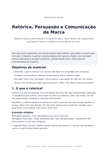 Guia de Estudo: Ret&oacute;rica, Persuas&atilde;o e Comunica&ccedil;&atilde;o de Marca