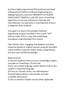 Course Outline for XYZ: Data Science for Beginners