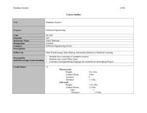 Database System Course Outline - UOG Software Engineering