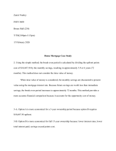 Home Mortgage Case Study: Break-Even Analysis & Options