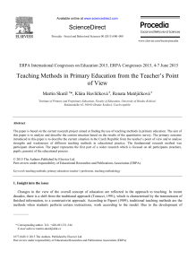 Teaching Methods in Primary Education: Teacher's Perspective