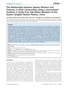 Species Richness and Evenness in Sub-Alpine Meadows: Successional Gradient Study
