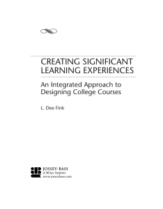 Creating Significant Learning Experiences: College Course Design Guide