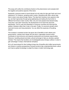 Benefits of Overseas Tourism Essay