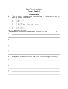 Summer 2015 Past Paper Questions Chapter 9 and 10