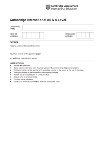 Cambridge AS Level Physics Paper 2 Exam Questions