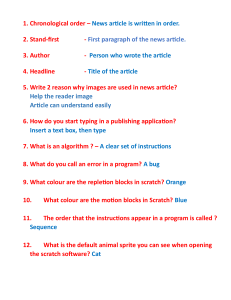 Scratch Programming Quiz Worksheet