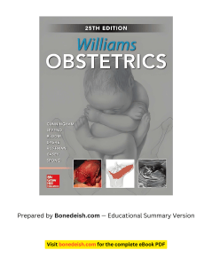 Williams Obstetrics 25th Edition Summary