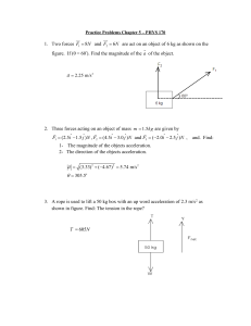 PHYS 170 Chapter 5 Practice Problems