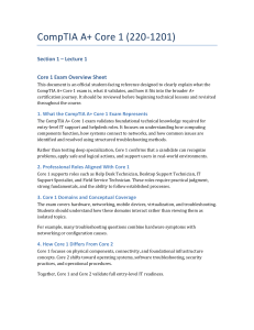 CompTIA A+ Core 1 Exam Overview Sheet
