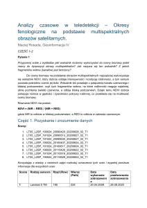 Analizy czasowe w teledetekcji &ndash; Okresy fenologiczne