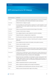 MYP Science Command Terms Glossary