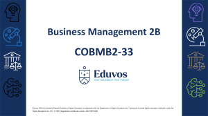 Business Management 2B Course Outline Eduvos