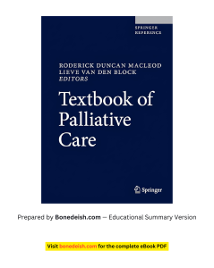 Textbook of Palliative Care Summary