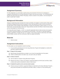Gang Alternatives Student Guide: PSA Assignment