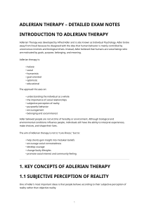 Adlerian Therapy Detailed Exam Notes