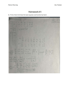 Motion Planning Homework #1: Least Squares Solution