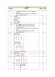 Organic Chemistry Exam Answers: Alkanes, Alkenes, Isomerism