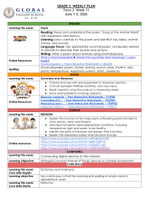 Grade 2 Weekly Plan Term 3 Week 11 2026