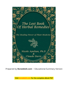The Lost Book of Herbal Remedies: Plant Medicine Guide