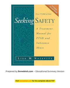 Seeking Safety: PTSD & Substance Abuse Treatment Manual