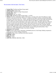The Movement of the Book Spine: A Preliminary Analysis