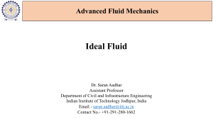 Advanced Fluid Mechanics: Ideal Fluid - IIT Jodhpur Lecture Notes