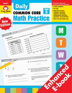 Daily Common Core Math Practice Grade 5 Workbook