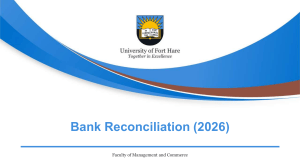 Bank Reconciliation 2026 - University of Fort Hare