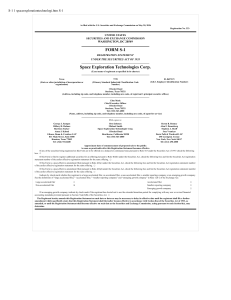 01 Space Exploration Technologies - S-1