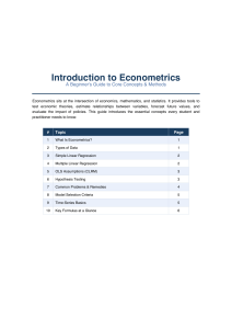 Introduction to Econometrics: A Beginner's Guide