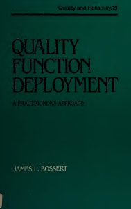 Quality Function Deployment: A Practitioner's Approach