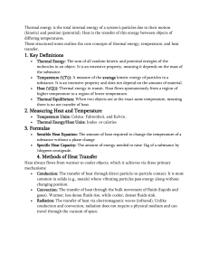 Thermal Energy & Heat Transfer Notes