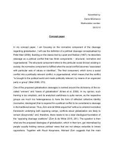 Concept Paper on Globalization Cleavage Normative Component