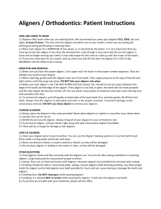 Orthodontic Aligners Patient Instructions