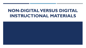 Non-Digital vs Digital Instructional Materials