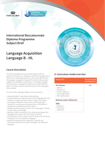 IB Language B HL Subject Brief