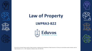 Law of Property Course Material - Eduvos