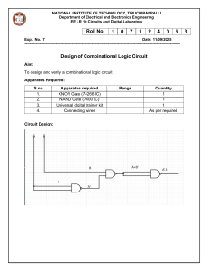 Design of Combinational Logic Circuit - Lab Experiment