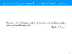 Sekcja 7.2: Projekcje i procedura Grama-Schmidta