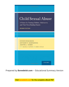 Child Sexual Abuse: A Primer for Treatment