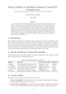 Factory Physics & Simulation Analysis: Custom PC Assembly Line