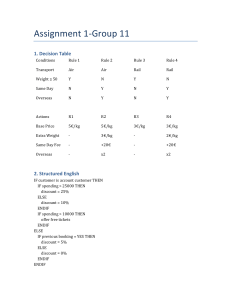 Tarea 1: Tabla de Decisiones & Ingl&eacute;s Estructurado