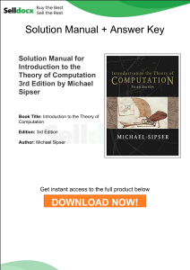 Solution Manual for Introduction to the Theory of Computation 3rd Ed